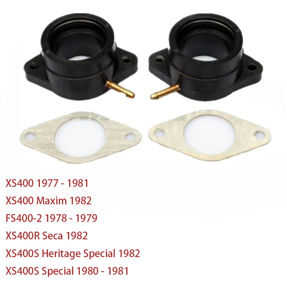 

2X Carburetor Interface Intake outlet Manifold Adapter Insulator For Yamaha XS400 / Maxim Maxim XS400R XS400S Heritage / Special
