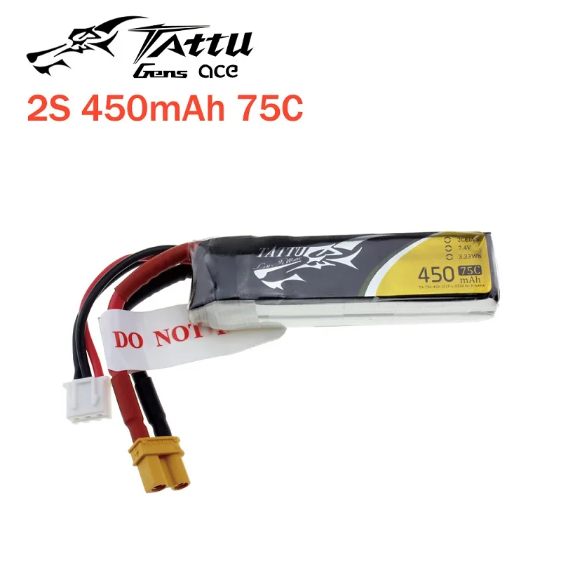 Литий-полимерный аккумулятор tattu 2S 3S 4S 450mAh 850mAh 45C 75C XT30 Plug Violence литий-полимерный аккумулятор для квадрокоптера FPV Racing Drone - Цвет: 2S 450mah 75c