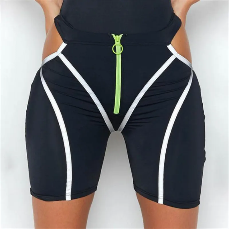 

Women's Sexy Reflective Shorts New Black Color Leotard Bottoms Fashionable Ladies' Summer Sports Tight Short Pants Hot Selling
