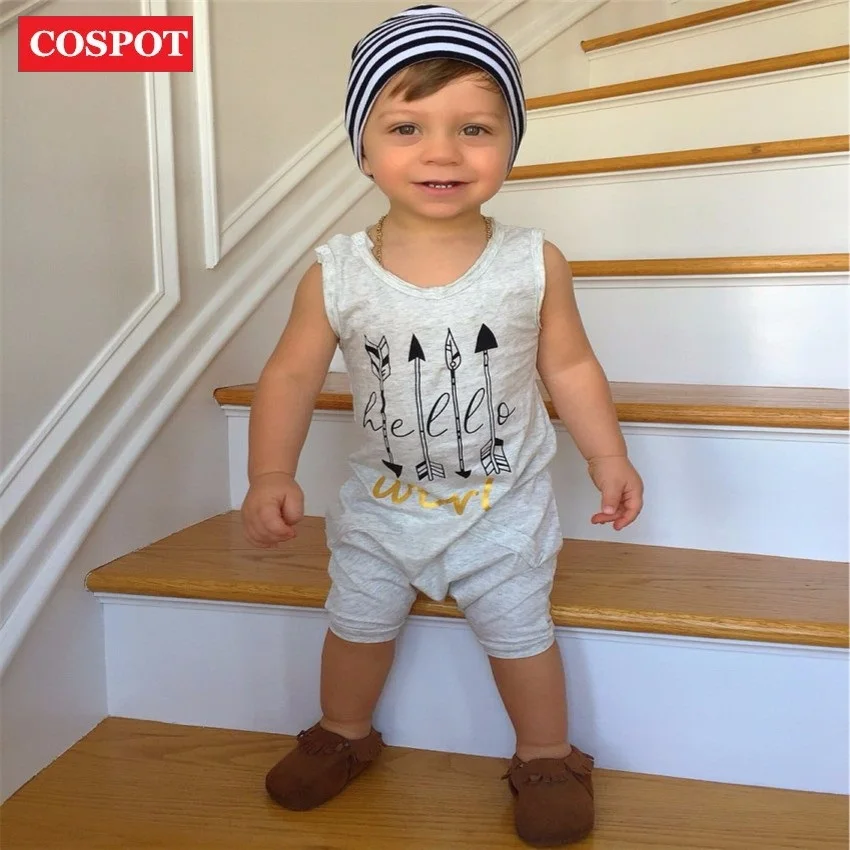 COSPOT Baby Boys Short Romper Boys Summer Playsuits Kids Fashion Cotton