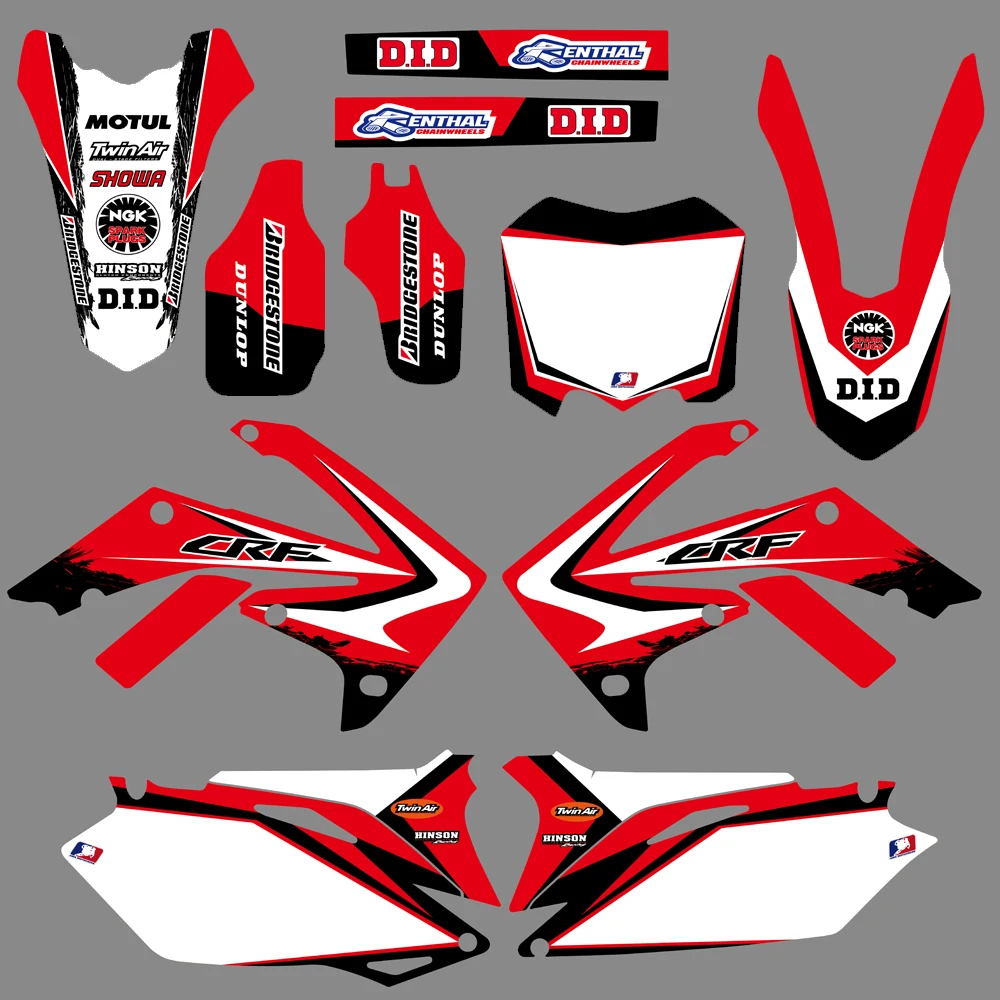 Графический задний план наклейки и наклейки для Honda CRF250R 2010 2011 2012 2013 CRF450R 2009-12 CRF 250 250R 450 450R CRF250 CRF450