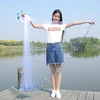 Рыболовная сеть с грузилом или без, 2,4-7,2 м, американская сеть для ловли рыбы, накидные сети для ручной заброса воды, мелкоячеистая жаберная сеть ► Фото 1/6