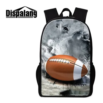 

Dispalang Drop shipping Daypack School Space Backpack for Boys Women Mochila with Custom Printed Rugbyl Ball Photo on Softback