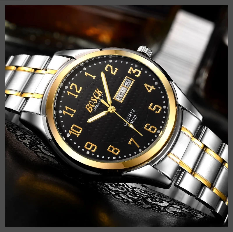 

rge Size Men Date Quartz Watch Sports