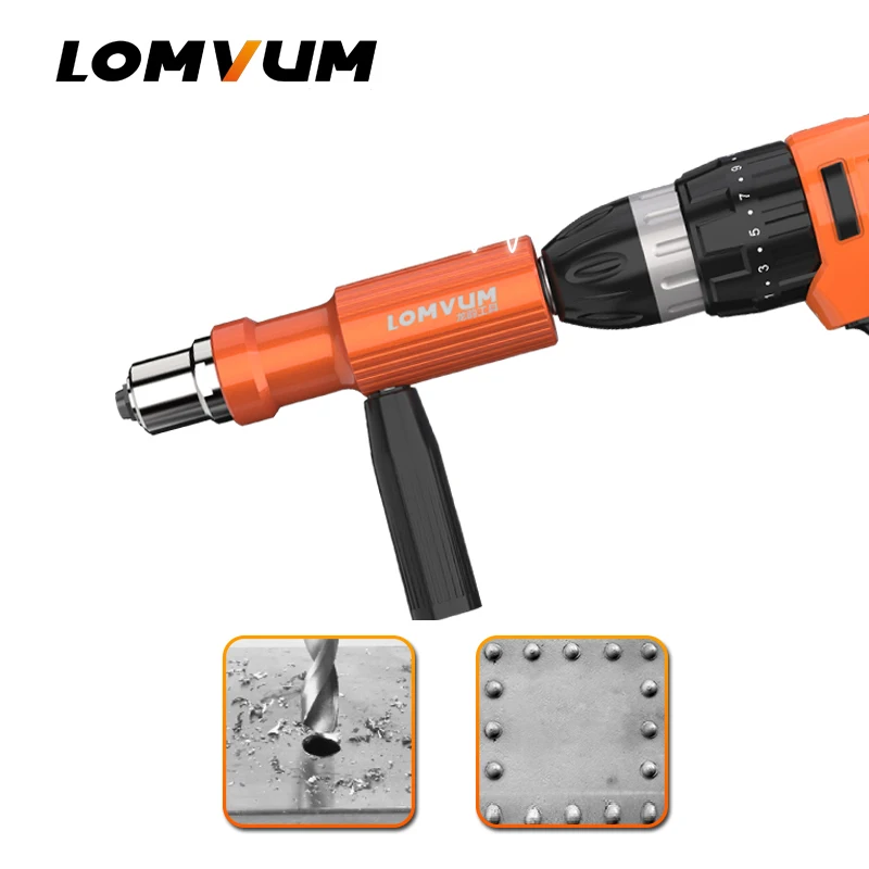 LOMVUM Electric Rivet Nut Gun Riveting Tool Cordless Riveting Drill