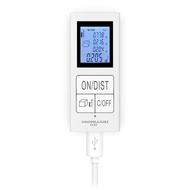 

Mini Digital Rechargeable Measure 98 Ft/30M Sino Measure Home Use Measurement Tool -Distance,Area,Volume Measurement,Room Meas