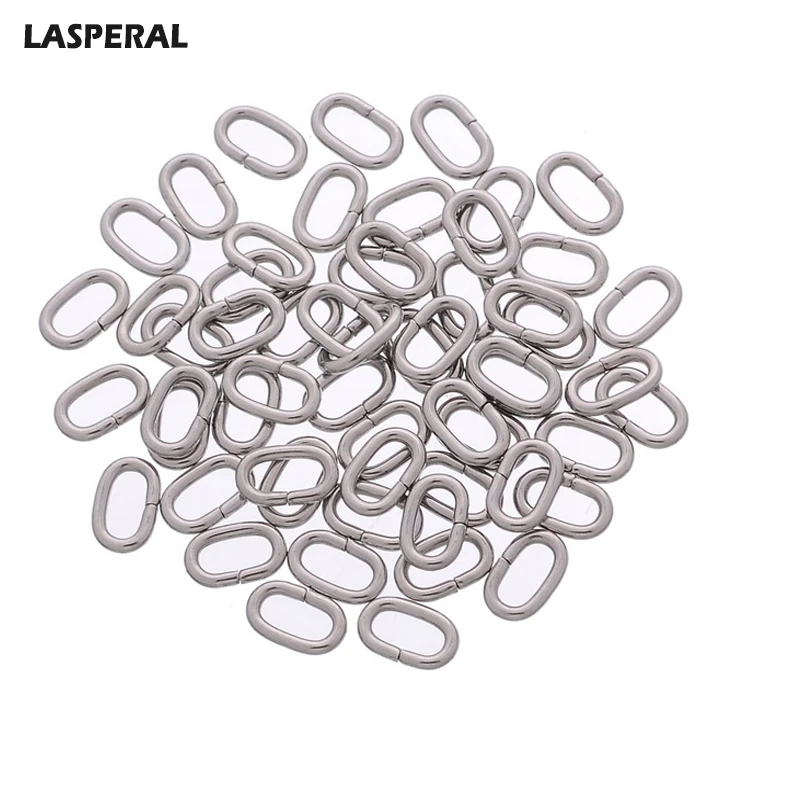 

LASPERAL 100Pcs Stainless Steel Open Cut Circle Oval Shaped Jump Rings Silver Color Connectors Accessories For Earring Jewelry