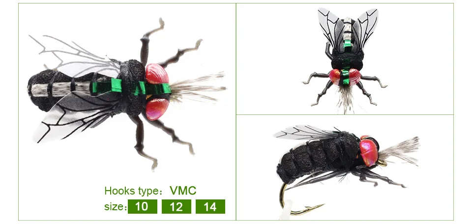 Набор мух для ловли нахлыстом, 12 шт., Реалистичная приманка для насекомых от комаров, приманка для форели, набор для ловли нахлыстом