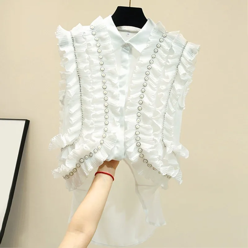 TWOTWINSTYLE-Casual-Off-Shoulder-Ruffles-Blouse-Women-Lapel-Sleeveless-Pearl-Oversize-Shirt-Female-Spring-Fashion-2019
