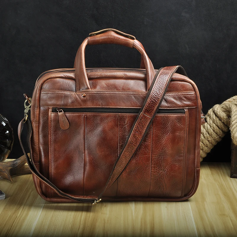 Мужской кожаный ретро модный портфель для путешествий Бизнес 15," чехол для ноутбука дизайн Attache сумка портфель B1001w