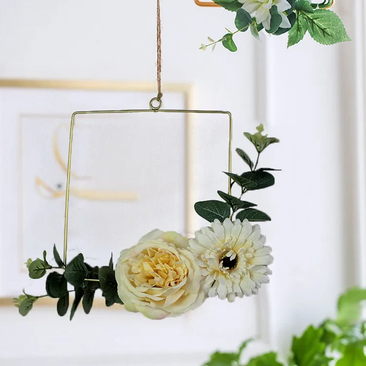 Современное искусство 3D Настенный Держатель для цветов металлический скандинавский стиль подвесная сухая ваза для цветов геометрический домашний Декор# L
