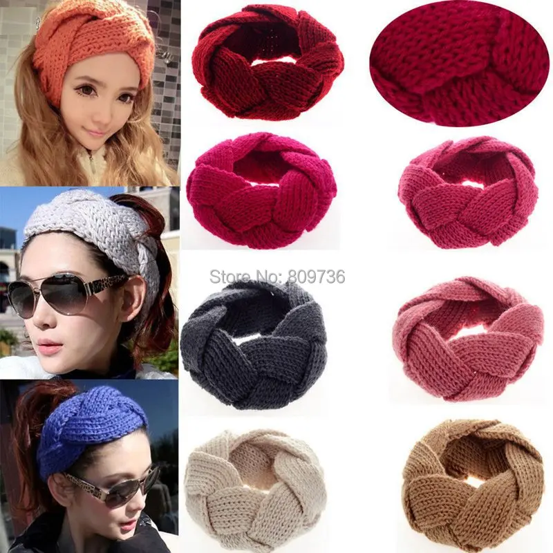 1 Unid Crochet Giro Punto Headwrap de la Venda Caliente de La Manera de Las Mujeres