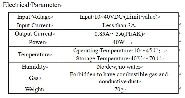 M430 Electrical Parameter