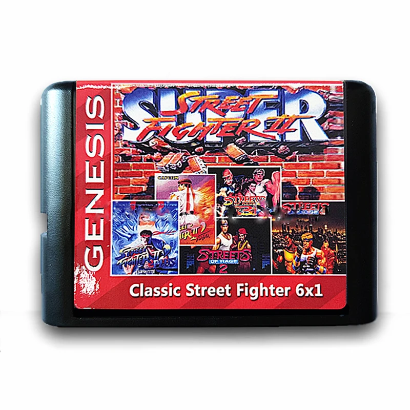 

Street Fighter 6 in 1 with Saving Function File 16 bit Sega MegaDrive Genesis Game Cartridge English Language