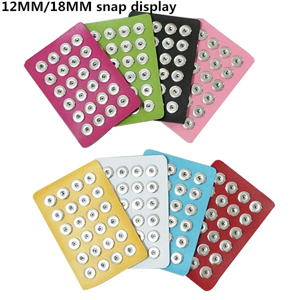 

High quality Soft Colorful Leather snap display with 24pcs buttons fit 12mm&18mm snap buttons Wholesale PJ0030