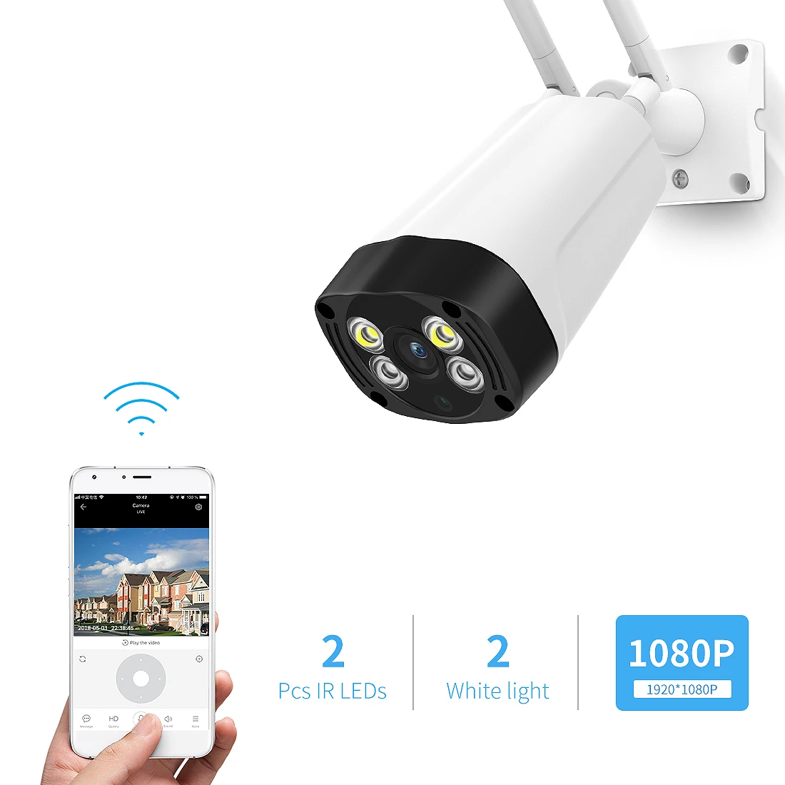 

FREDI 1080P Waterproof Outdoor Bullet Camera IP Camera Security Surveillance Camera Wireless Network WiFi CCTV Camera YCC365
