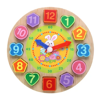 

Animal Cartoon Digital Wooden Toys Children 3D Puzzle Threading Clock 12 Numbers Geometry Wood Jigsaw Puzzles Educational Toys