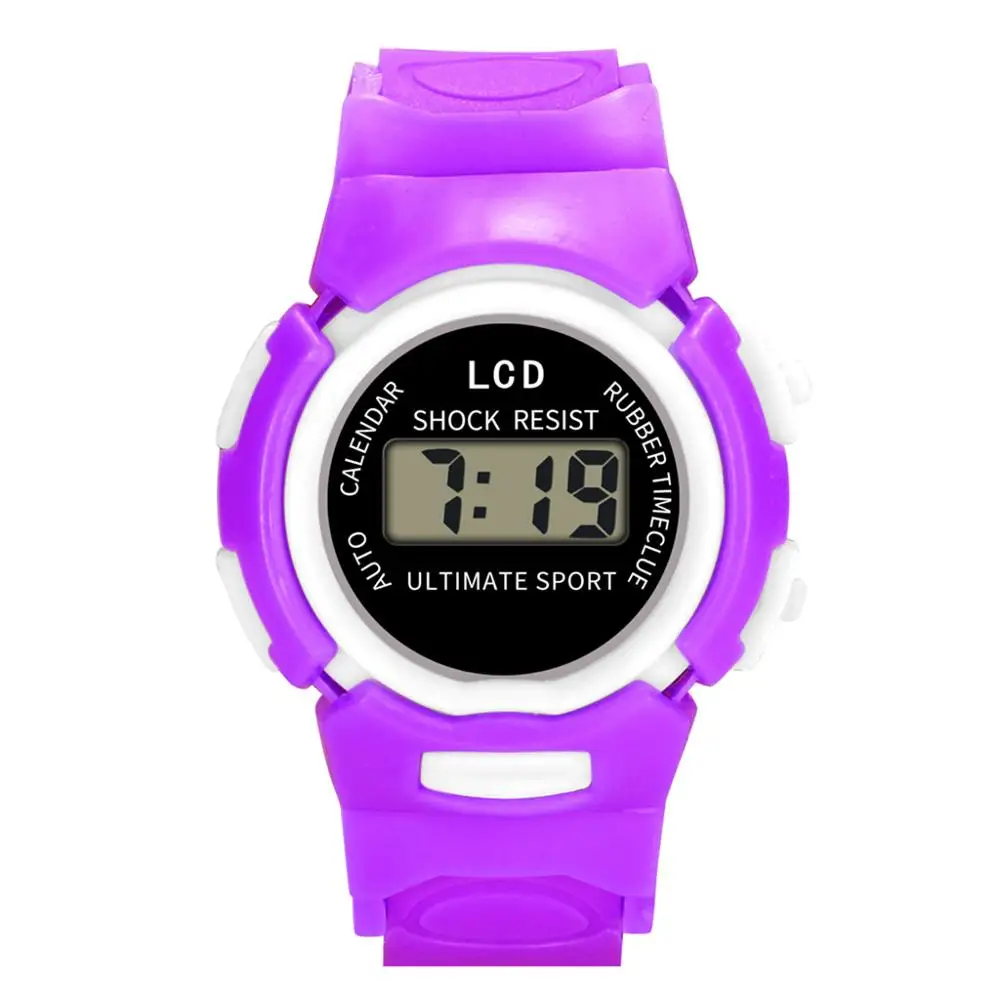 

Simple Style Children Girls Digital Led Quartz Sports Wrist Watch New Arrival Unisex Clock Solid Color Strap Relogio Menino#F