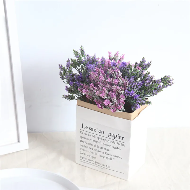 Small Artificial Plants Fake Flower Decoration Fresh Leaves Grass Plant Bouquet Home Wedding Decor for Home Decor #3o26 (3)