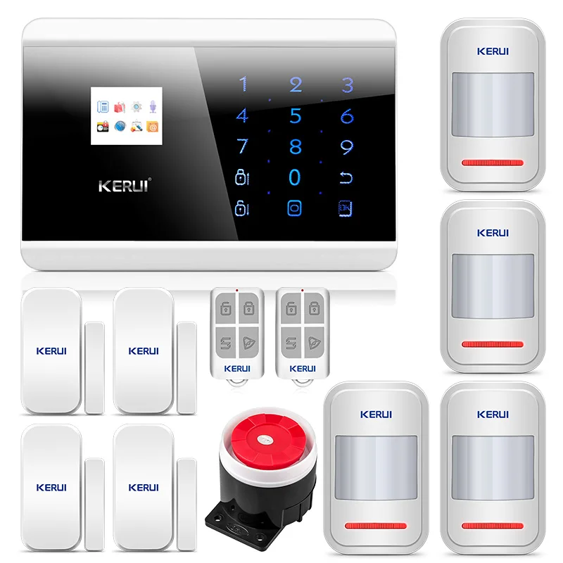 

KERUI 8218G APP IOS Android GSM PSTN Dual Wireless Home Alarm Security System English Russian Spanish French Voice Touch keypad