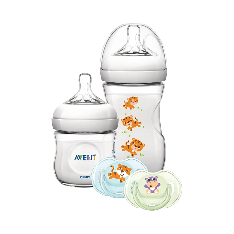 Набор Philips Avent Natural SCD289/01: 2 бутылочки и пустышки 0 месяцев +|Бутылки| |