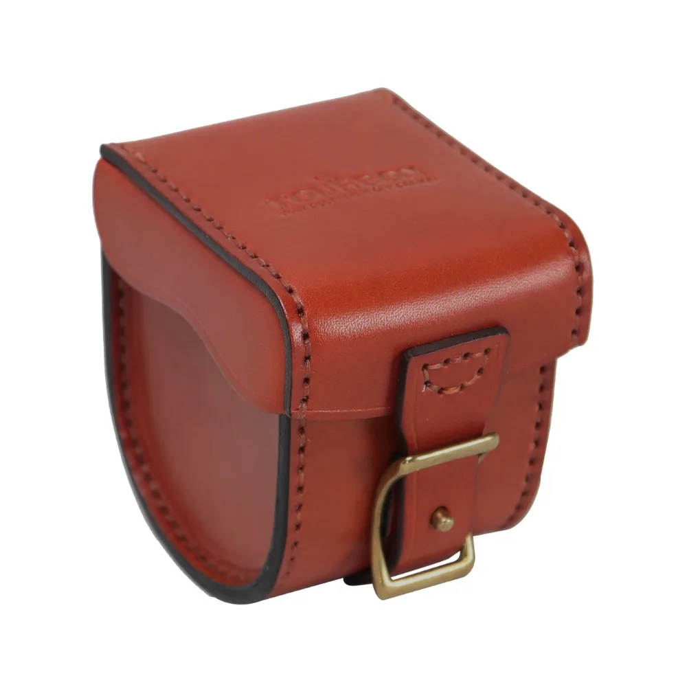 

Tourbon Durable Fishing Bags Vintage Brown Genuine Leather Fly Fishing Reel Case Cover for Fish Man Accessories