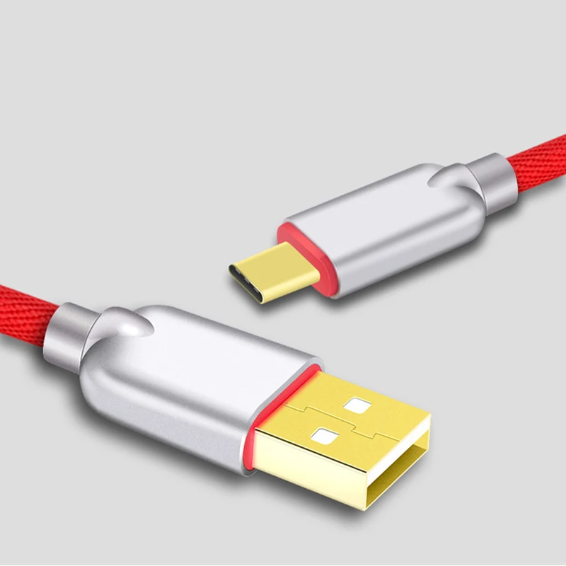 Thbelieve 5V 2A USBC Cables 1M Briaded Charge Cable For Huawei USB-C To USB Data Sync Charge Cords For Xiaomi USB Type C Line (10)