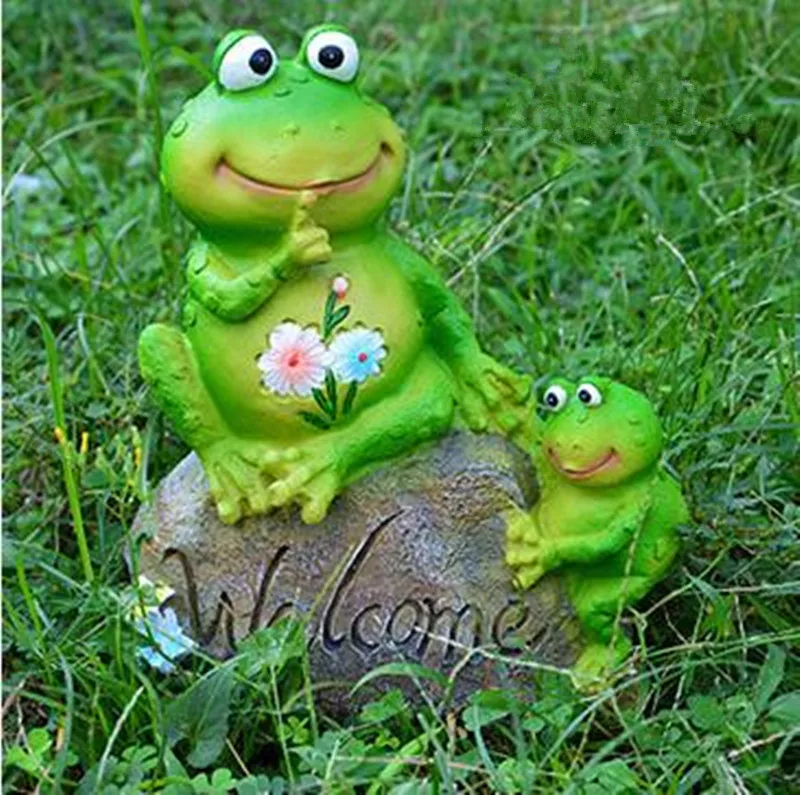 1pc-3Pcs-Home-Garden-Ornament-Outdoor-Resin-Frog-Family-Animal-Figurine-Welcome-Art-Yard-Decoration
