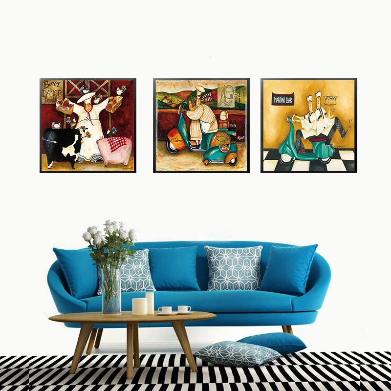 

NEWBILITY American Style Retro Kitchen Print Paintings Restaurant Posters for Dining room Home Decor Coffe House Cook Wall Art