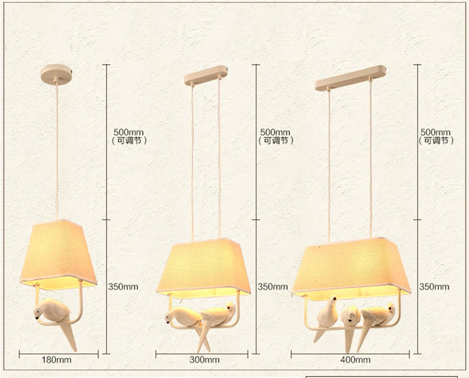 Прекрасный индивидуальный подвесной светильник с птицами винтажный смоляный тканевый абажур светодиодный подвесной светильник для кухни столовой светильник Avize