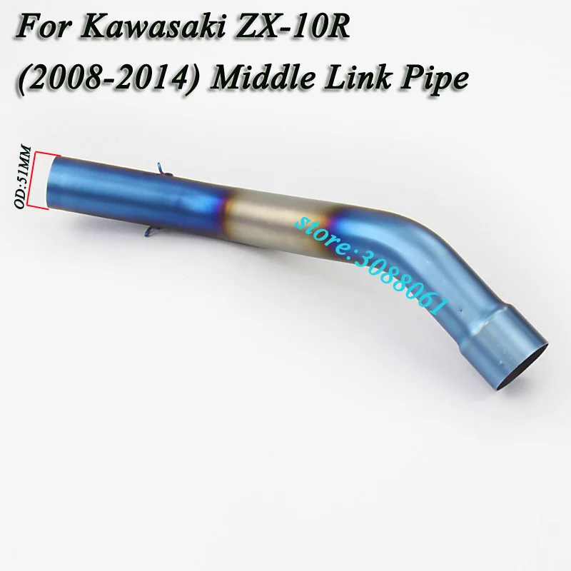 

Slip On For ZX10R Motorcycle Full System Exhaust Muffler Modified Blue Middle Link Pipe Tube For Kawasaki ZX-10R Without Exhaust