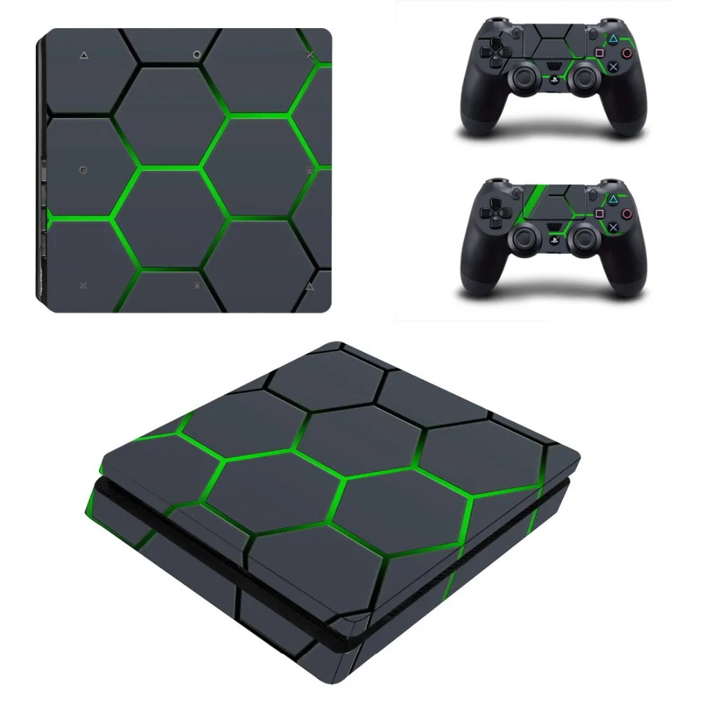 PS4 Slim Skin PS 4 Slim sticker s Play station 4 Slim виниловые наклейки для Playstation 4 Slim консоли и двух контроллеров