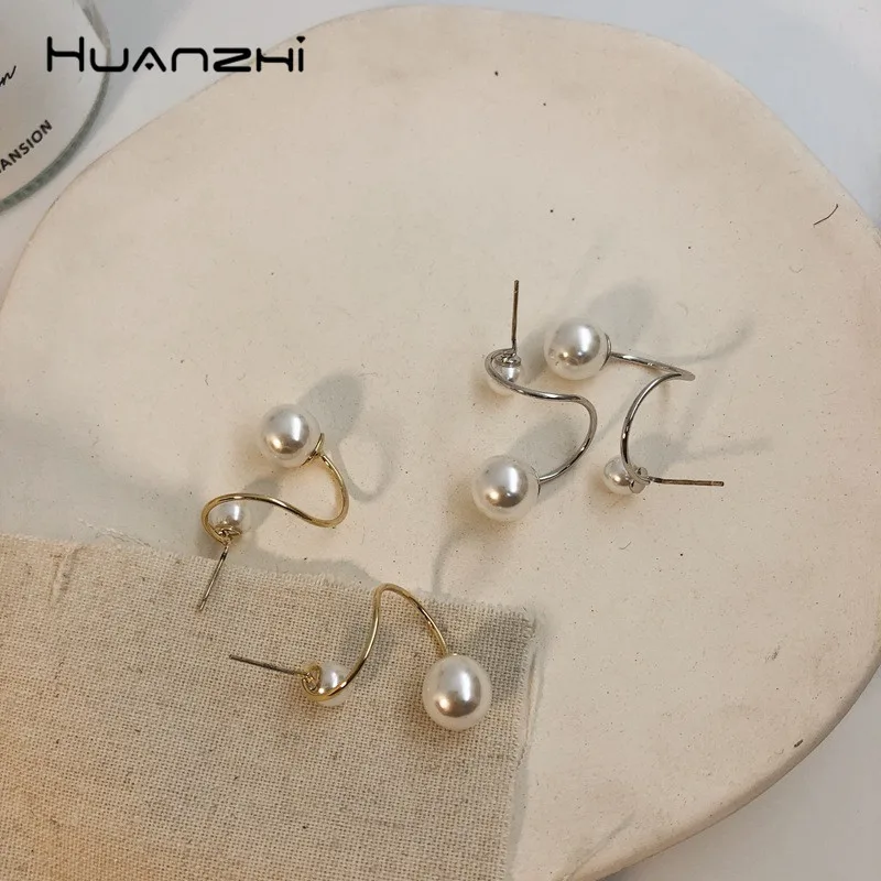 HUANZHI 2019 имитация жемчуга s образный геометрический дизайн неправильный длинные