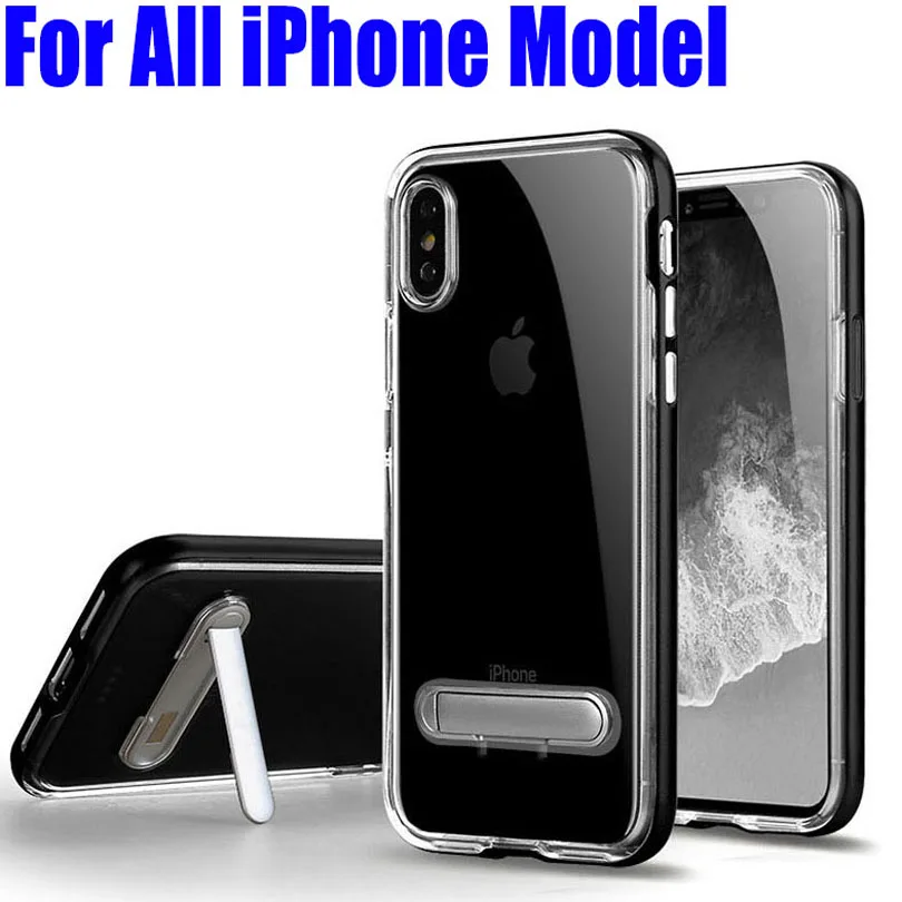 

For IPhone X XS Max XR 8 7 6 Plus 5S SE Case Neo Hybrid Ultra Thin Clear TPU + PC Cover Stand Case for iPhone 8 IPX03