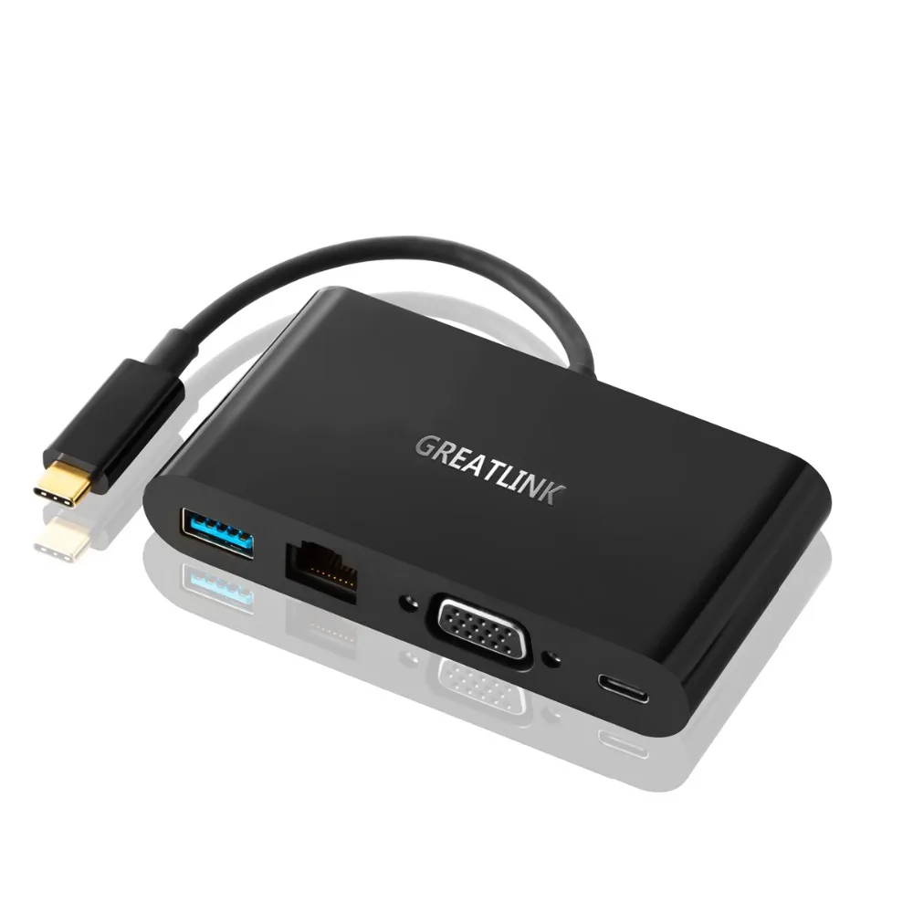 USB-C Multi порты и разъёмы адаптер с VGA, USB 3,0, Gigabit Ethernet usb type C мощность доставки зарядки порты разъёмы конвертер Кабель