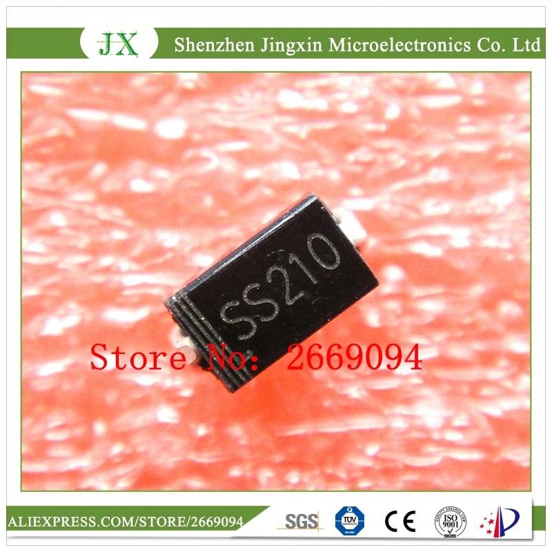 

200PCS SS210 100V 2A SMA SR2100 DO-214AC SMD free shipping