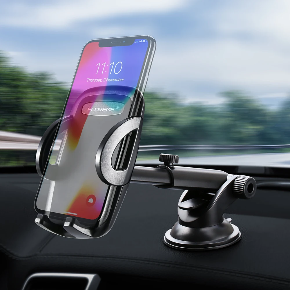 Dashboard Car Phone Holder For iPhone XS Max XR X Automatic Lock Stable
