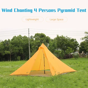 

Asta Gear Windwisper Seires Camping Tent 4 Persons Outdoor Family Tents 30D Nylon Silicon Coated Rainproof Fabric Large Space