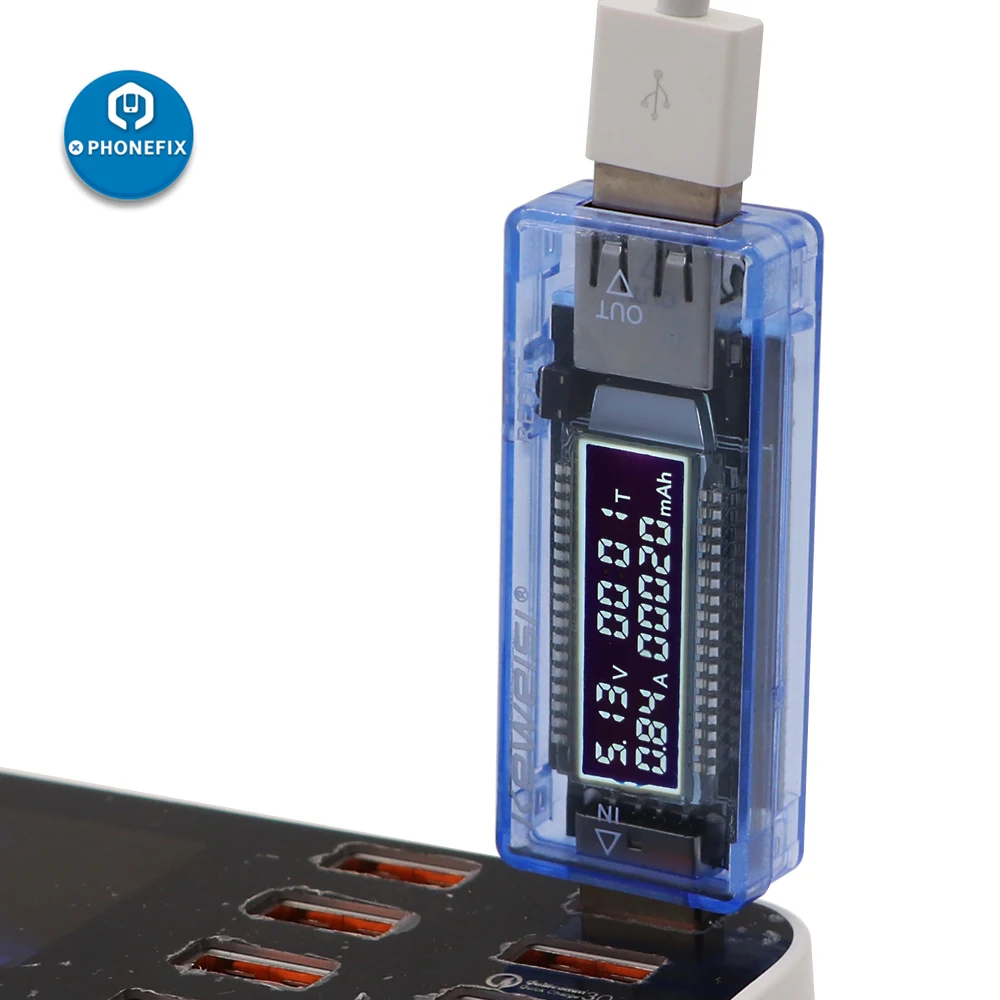 PHONEFIX KWS-V21 USB тестер Мини мультиметр для чтения Вольт Ампер мАч с ЖК-дисплеем проверка состояния зарядки зарядное устройство детектор