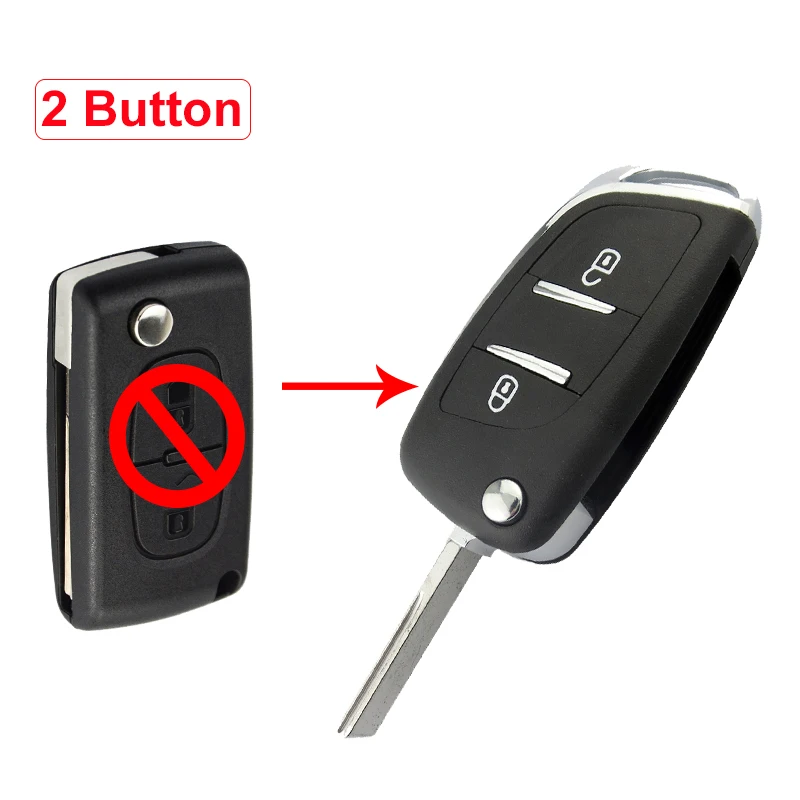 OkeyTech 2/3 кнопочный модифицированный откидной ключ чехол для Peugeot 306 407 408 607 Citroen C4 C2
