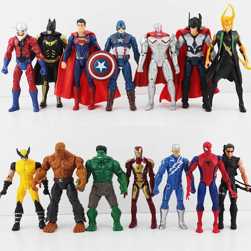 14 unids/set 16 cm Los Vengadores 2 Edad De Ultron Hulk Capitán Hawkeye