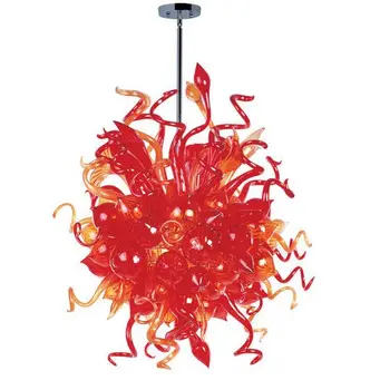 

Led Chain Chandelier Red Hand Blown Murano Glass Bedroom Decorative Hanging Chandelier