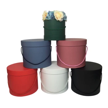 

Wholesale 18 Sets 3 Pcs A Set Solid Big Flower Barrel Round Paperboard Boxes With Lid Wedding Favors Bucket Gift Packaging