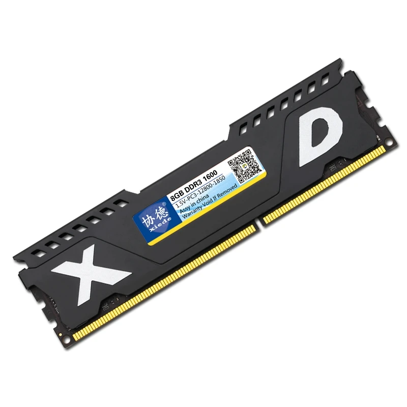 Xiede настольный компьютер оперативная память модуль Ddr3 1600 8 Гб PC3-12800 240Pin DIMM 1600 МГц с теплоотвод для AMD/Inter