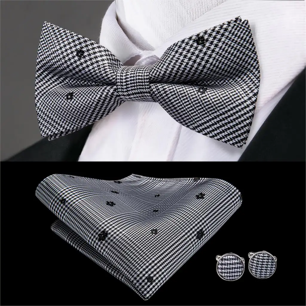 LH-778, галстук-бабочка, Классическая Свадебная вечеринка, 100% шелковые галстуки-бабочки для мужчин, галстук-бабочка, квадратные запонки