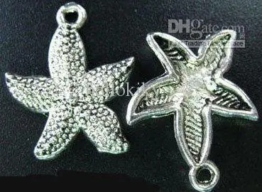 750 шт тибетские серебряные бусины со стразами Подвеска Морская звезда A138