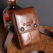 Новинка, Мужская поясная сумка, натуральная кожа, крючок, сотовый/мобильный чехол для телефона, петля, ремень, кошелек, маленькая, Фанни, на плечо, сумка-мессенджер, через плечо