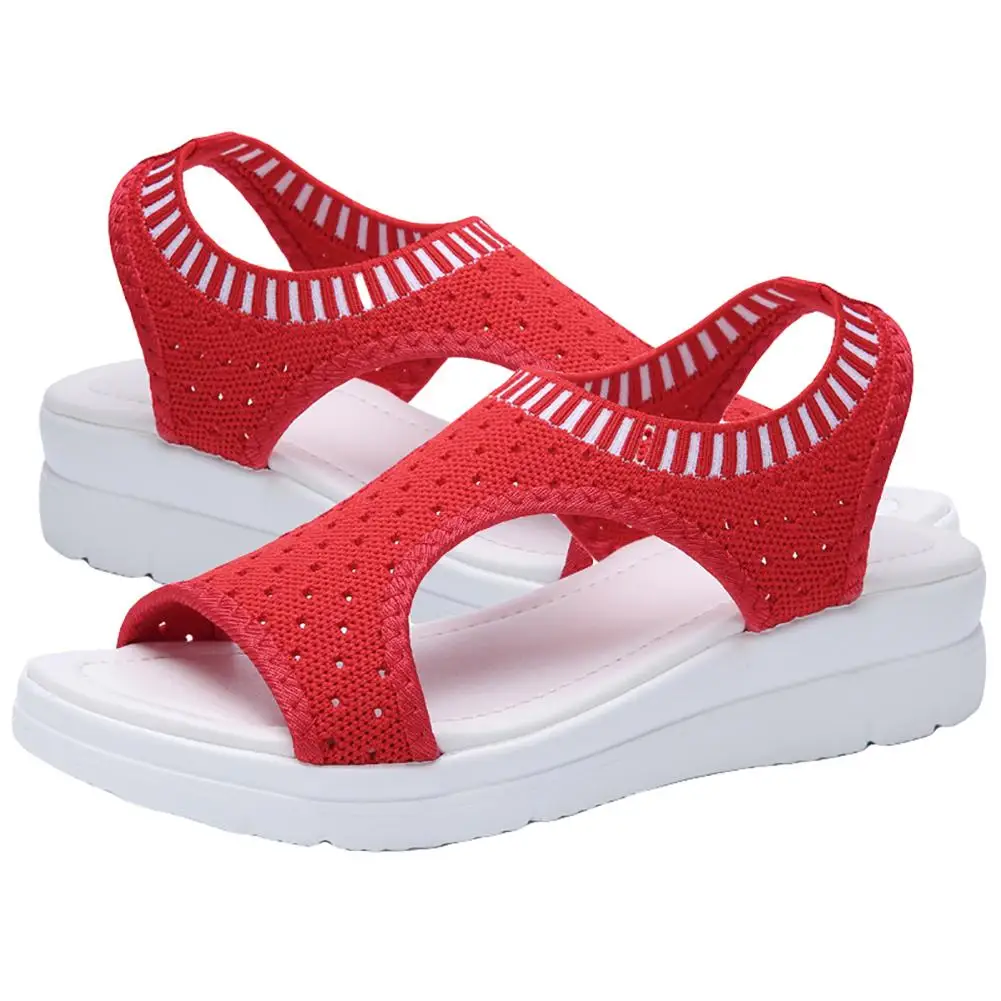 

Elastic Open Toe Fish Mouth Mesh Platform Sandals Sports Women Summer Shoes