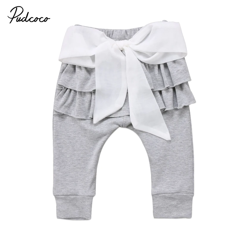 

US Sell Infant Baby Girls Toddler Kid Long Trousers Bowknot Pants Casual Bottoms