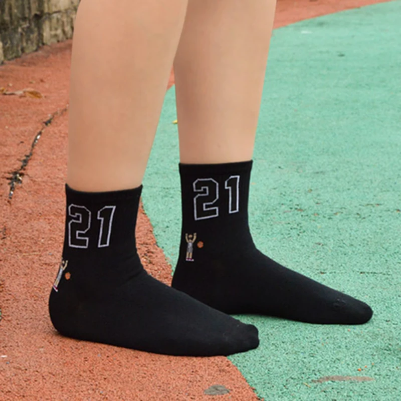 Morematch/1 пара мужских спортивных носков, баскетбольные хлопковые носки с цифрами, одноцветные парные носки, 6 стилей на выбор